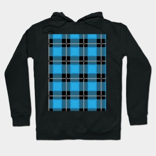 Light Blue and Black Flannel-Plaid Pattern Hoodie